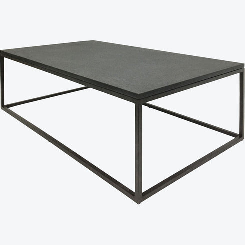 Libra Kirkstone Iron Coffee Table Oak Finish with Galaxy Slate Top Small 120x70cm